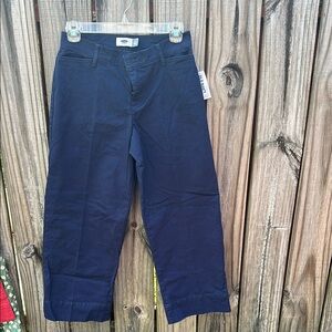 Navy Blue Cropped Pants